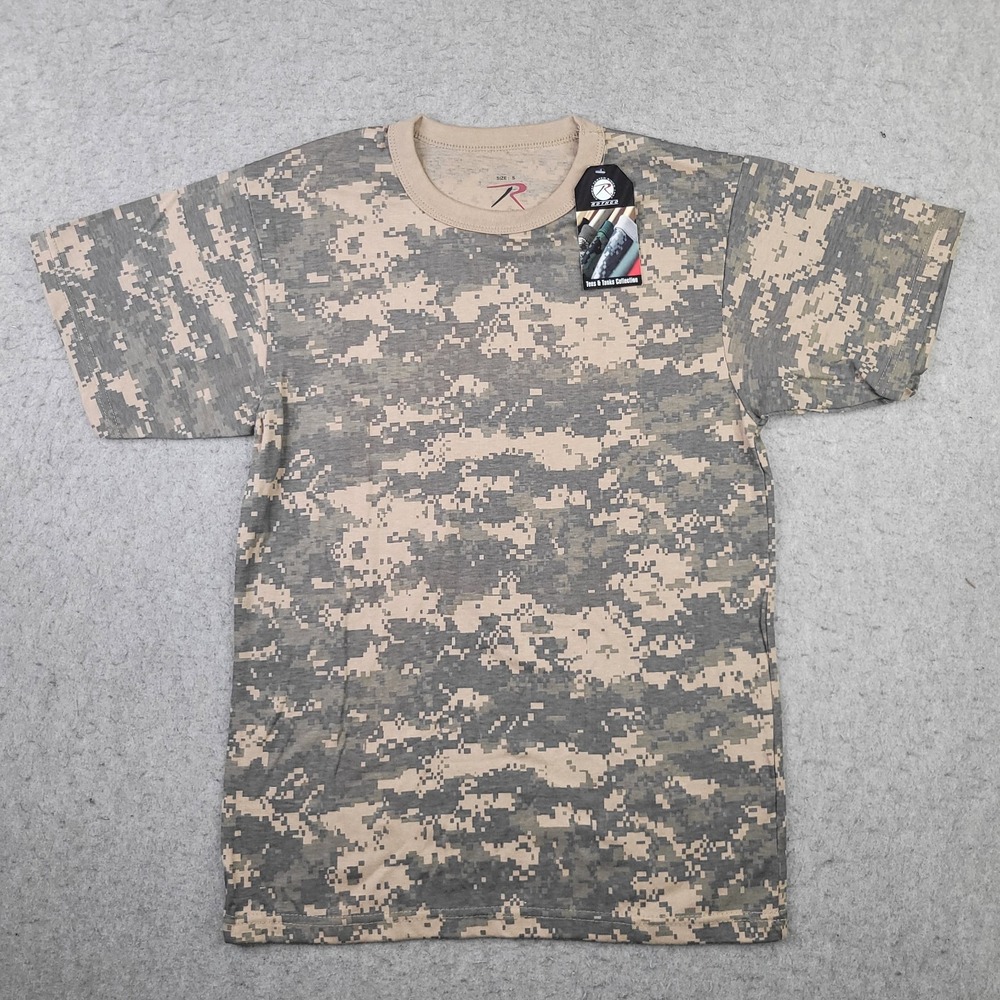 Rothco Digital Camo T Shirt Mens S Short Sleeve Green Tan Crew Neck NEW